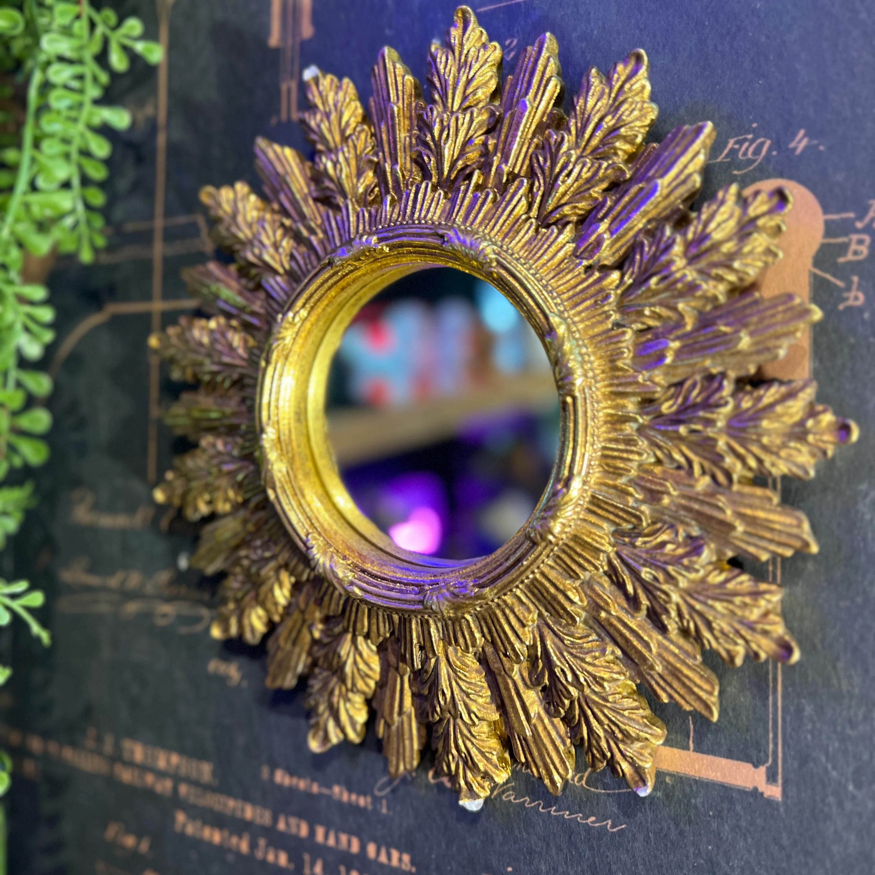 Ornate Mini Gold Framed Small Mirror
