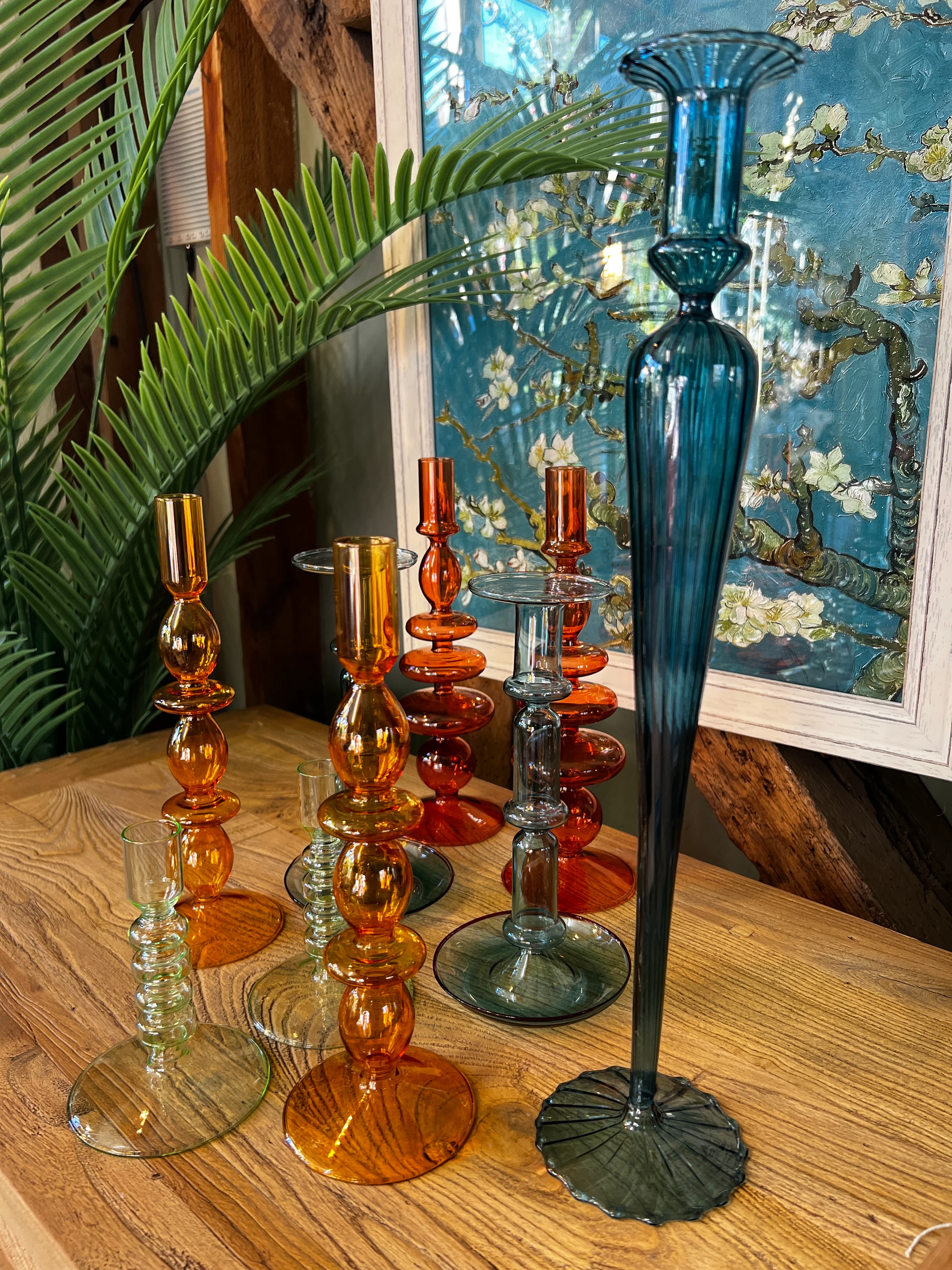 Glass Candle Holder - Pale Green - Image 2