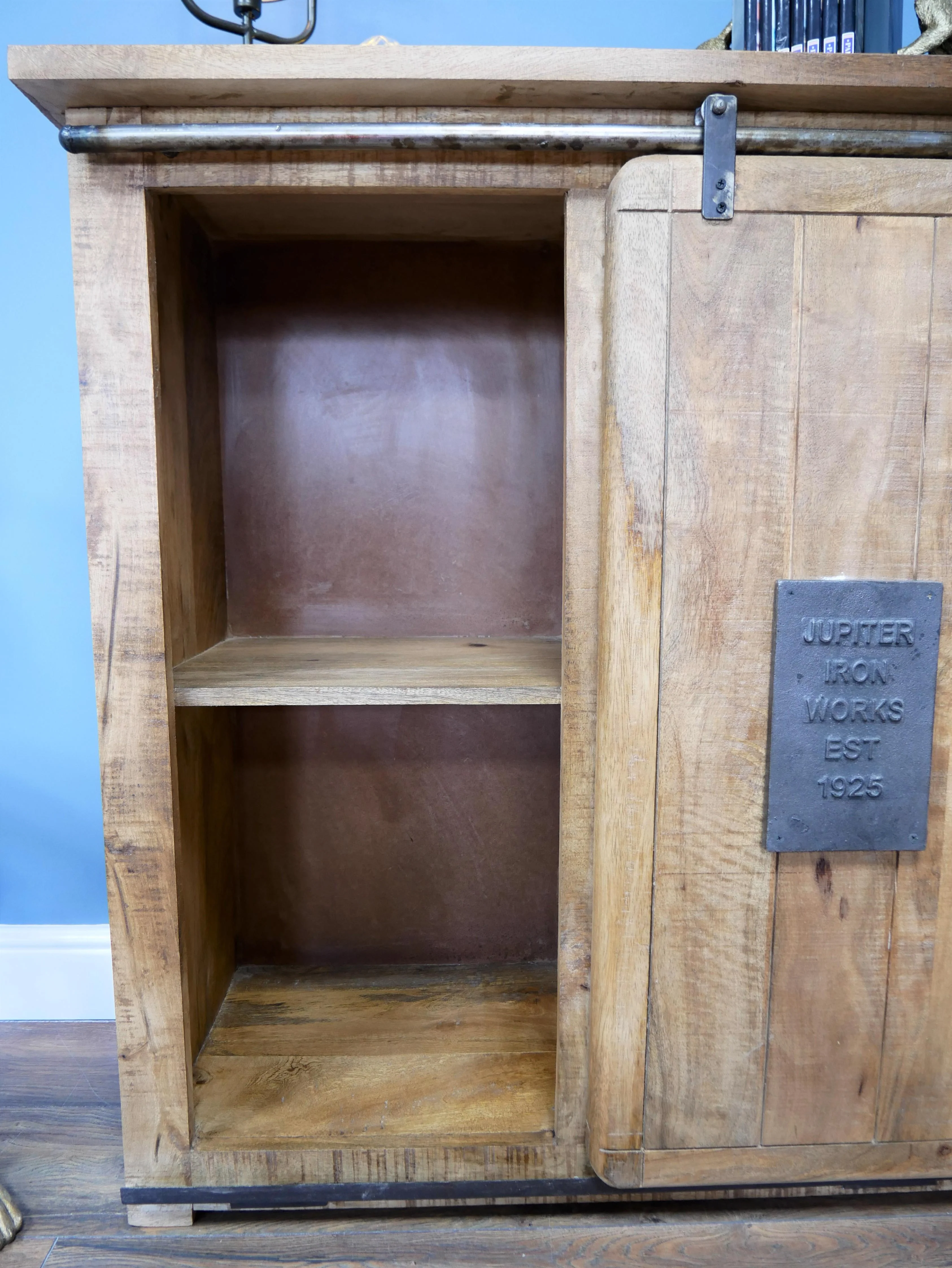 Industrial Sliding Door Cabinet With Drawers - Image 6