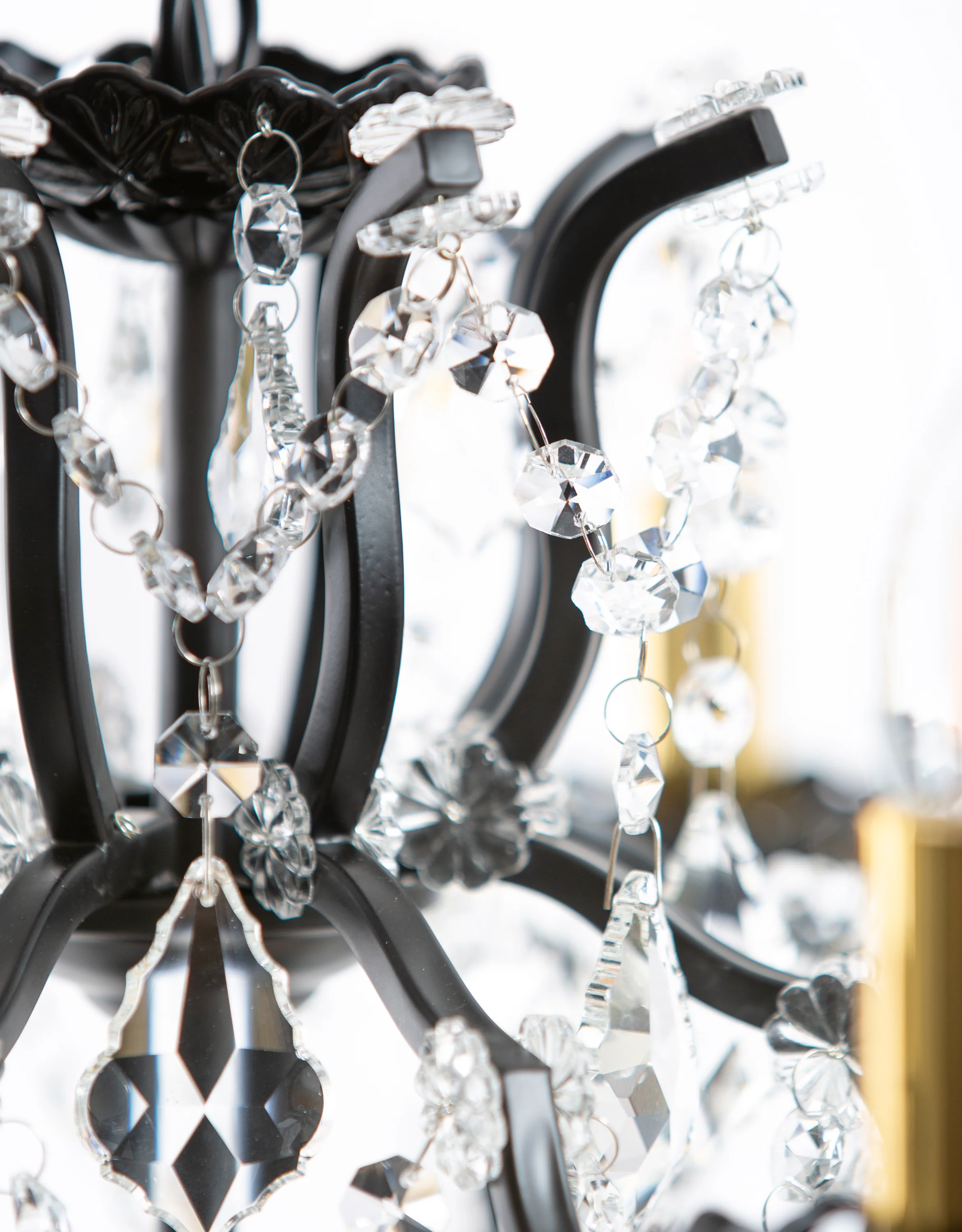 Matt Black 8 Branch Shallow Chandelier - Image 2