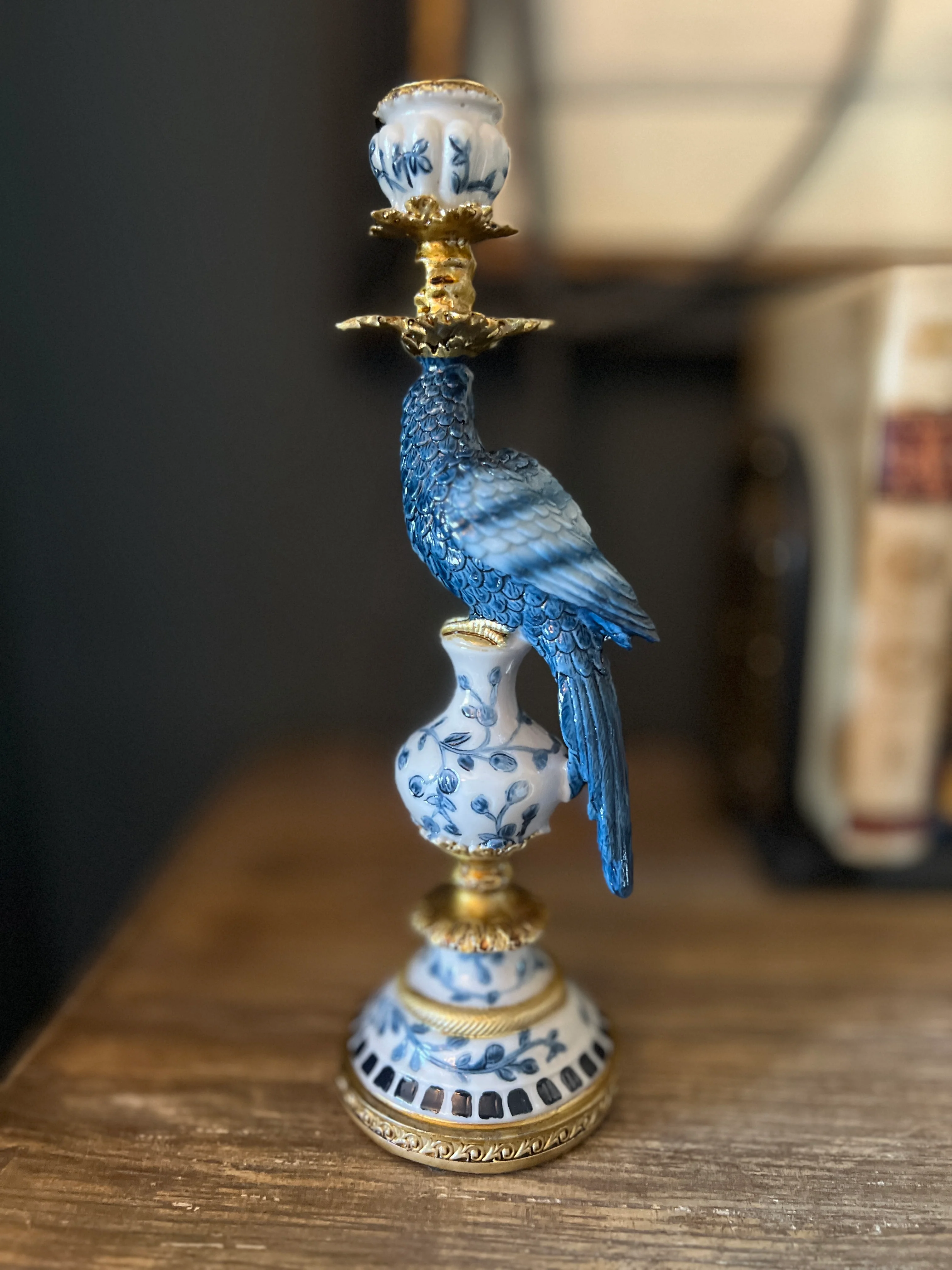 Ornate Parrot Candlestick Blue - Image 5