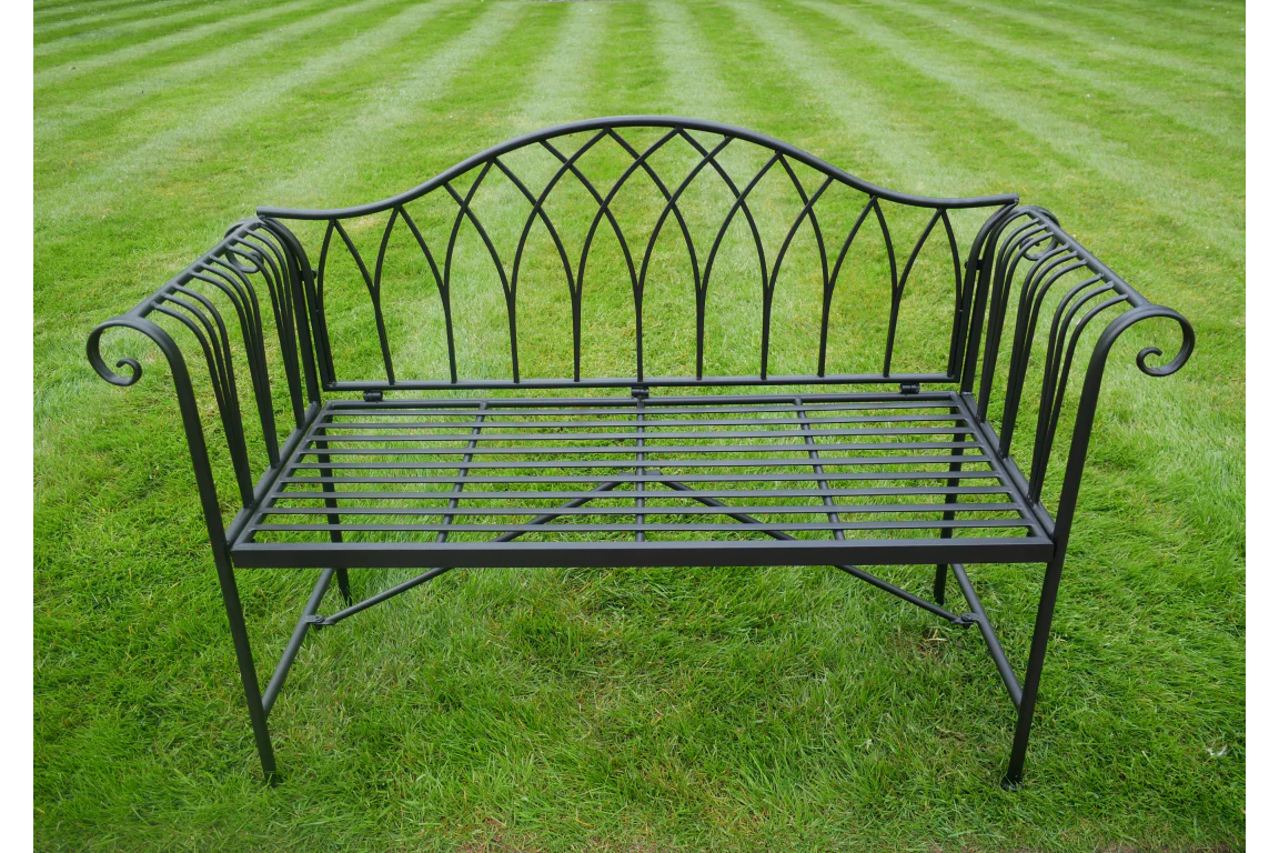 Outdoor Black Metal Garden Bench