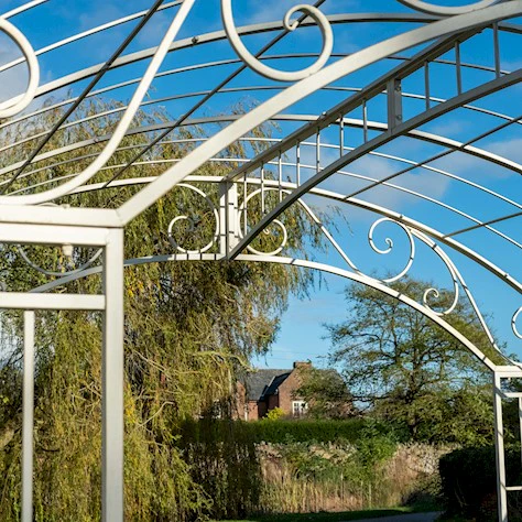 Outdoor Metal Garden Gazebo Cream - Image 3