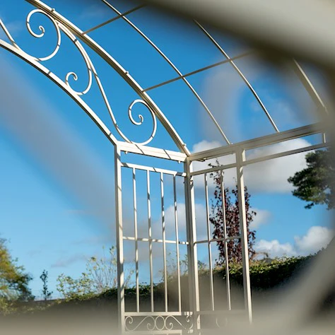 Outdoor Metal Garden Gazebo Cream - Image 4