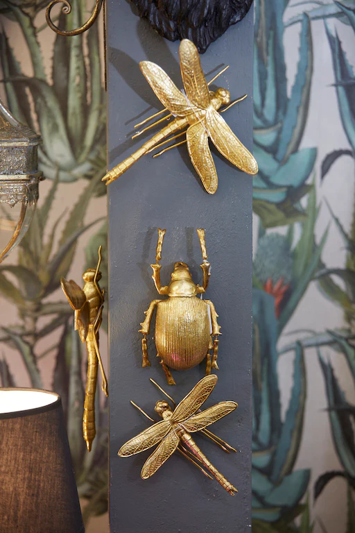 Small Antique Gold Dragonfly Wall Figure - Image 2