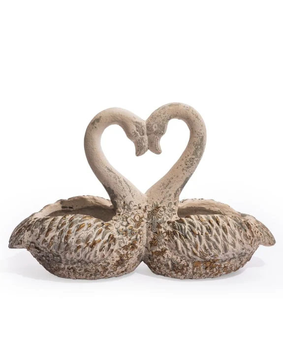 Swan Love Heart Planter